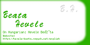 beata hevele business card